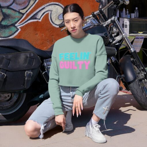 Women's Cropped Sweatshirt | Feeling Guilty Teasing Statement Graphic, Tension Mystique Jumper, Fun Wardrobe Addition, Ladies Fashion Top, - Image 15