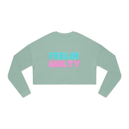 Women's Cropped Sweatshirt | Feeling Guilty Teasing Statement Graphic, Tension Mystique Jumper, Fun Wardrobe Addition, Ladies Fashion Top, - Image 13