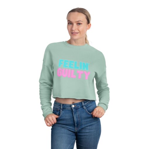 Women's Cropped Sweatshirt | Feeling Guilty Teasing Statement Graphic, Tension Mystique Jumper, Fun Wardrobe Addition, Ladies Fashion Top, - Image 16