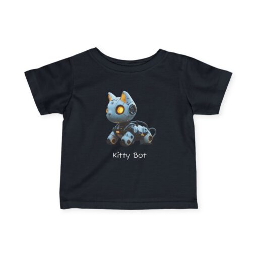 Kitty Bot Tee | Personalized Robot Cat Baby Shirt, Infant Fine Jersey Top, Cute Cat Design, Customizable Onesie, Kids T-Shirt - Image 9
