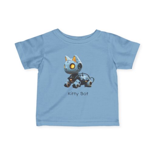 Kitty Bot Tee | Personalized Robot Cat Baby Shirt, Infant Fine Jersey Top, Cute Cat Design, Customizable Onesie, Kids T-Shirt - Image 7