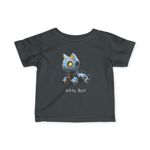 Kitty Bot Tee | Personalized Robot Cat Baby Shirt, Infant Fine Jersey Top, Cute Cat Design, Customizable Onesie, Kids T-Shirt - Image 8