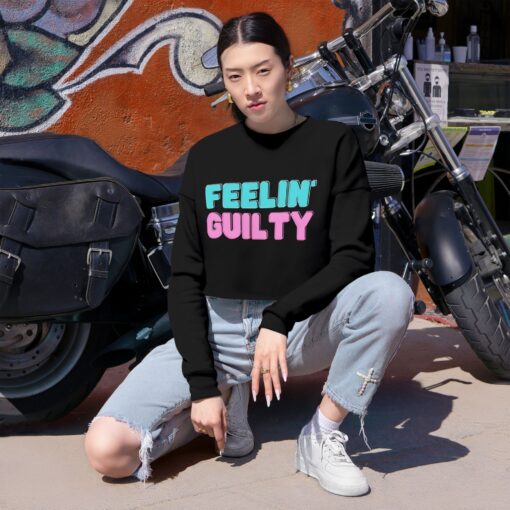 Women's Cropped Sweatshirt | Feeling Guilty Teasing Statement Graphic, Tension Mystique Jumper, Fun Wardrobe Addition, Ladies Fashion Top, - Image 11