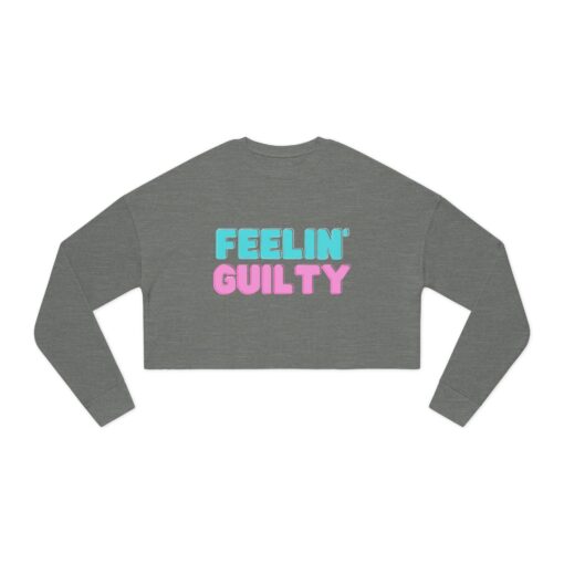 Women's Cropped Sweatshirt | Feeling Guilty Teasing Statement Graphic, Tension Mystique Jumper, Fun Wardrobe Addition, Ladies Fashion Top, - Image 5