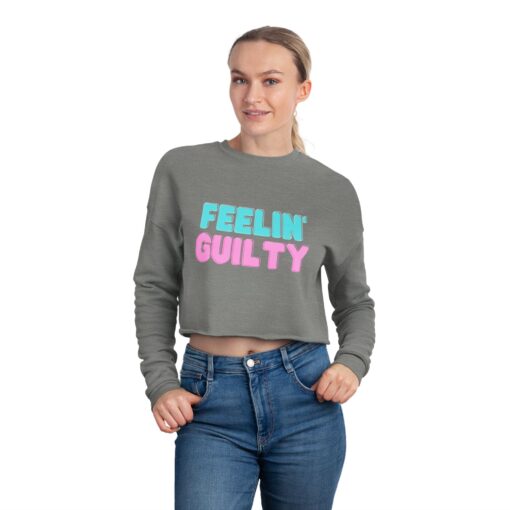 Women's Cropped Sweatshirt | Feeling Guilty Teasing Statement Graphic, Tension Mystique Jumper, Fun Wardrobe Addition, Ladies Fashion Top, - Image 8