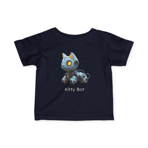 Kitty Bot Tee | Personalized Robot Cat Baby Shirt, Infant Fine Jersey Top, Cute Cat Design, Customizable Onesie, Kids T-Shirt - Image 11