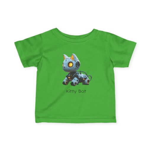 Kitty Bot Tee | Personalized Robot Cat Baby Shirt, Infant Fine Jersey Top, Cute Cat Design, Customizable Onesie, Kids T-Shirt - Image 5