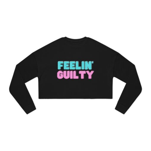 Women's Cropped Sweatshirt | Feeling Guilty Teasing Statement Graphic, Tension Mystique Jumper, Fun Wardrobe Addition, Ladies Fashion Top, - Image 9